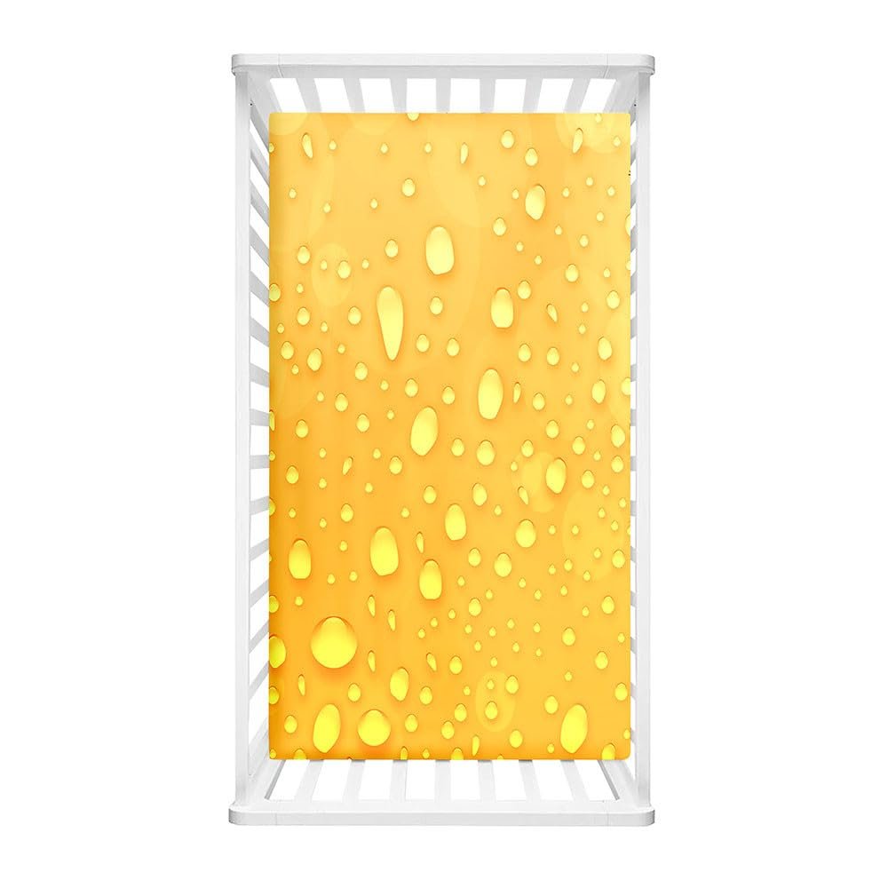 Morbuy Baby Crib Fitted Sheet, Microfiber, Yellow, 55 x 27.5 in