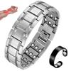 Cigmag Men's Stainless Steel Magnetic Bracelet with Three Rows of Ultra-Strong Magnets view 1