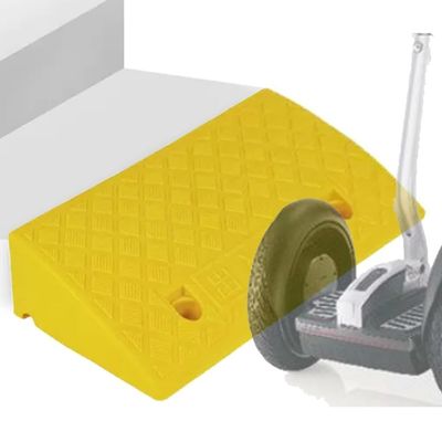 IMUNKT Door Threshold Ramp, 3–19 cm High Rubber Wheelchair Ramp, Yellow, 50 x 27 x 13 cm