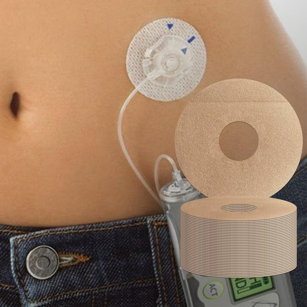 40 Patches for Medtronic MiniMed 640G, 780G, 670G, 770G, and 630G Insulin Pumps & CGM, Sport Fixation Tape with Center Hole, 14-Day Adhesion