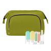 Quilted Cosmetic Bag with 9-Piece Set, Orange/Olive, "Leaf It to Me" view 1