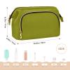 Quilted Cosmetic Bag with 9-Piece Set, Orange/Olive, "Leaf It to Me" view 2