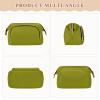 Quilted Cosmetic Bag with 9-Piece Set, Orange/Olive, "Leaf It to Me" view 3