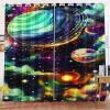 Fadaing Space Universe Planet Blackout Curtains, Starry Sky Design for Kids and Teens (2,100 x 140 cm W x H / 50 x 140 cm x 2) view 1