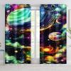 Fadaing Space Universe Planet Blackout Curtains, Starry Sky Design for Kids and Teens (2,100 x 140 cm W x H / 50 x 140 cm x 2) view 4
