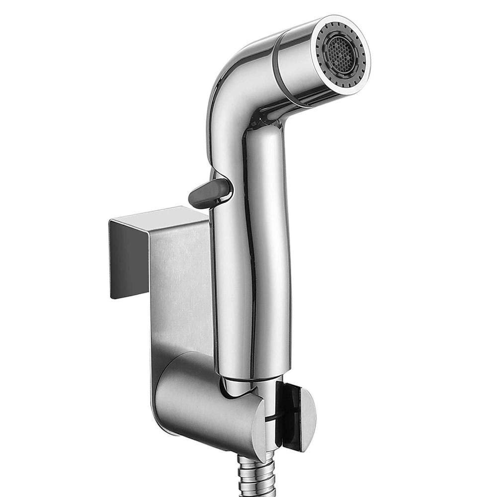 CHULKJFX Stainless Steel Handheld Toilet Sprayer with Wall-Mount Three-Way Valve