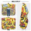 Haircut Cape with Cute Winged Unicorn, Adjustable, Washable, 160 x 140 cm, Cartoon Excavator, One Size view 4