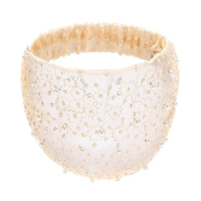 Whakano Lace Headbands with Pearls, Wide Turban Headbands for Women, 4-Piece Champagne Set