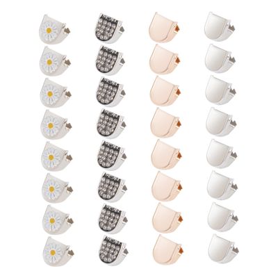 Metal Shoelace End Clips, 32 Pieces for Shoes and Sneakers