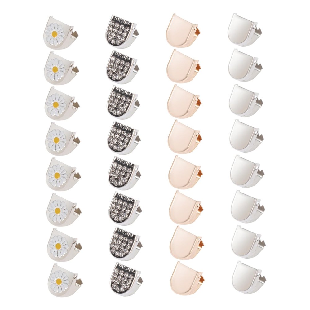 Metal Shoelace End Clips, 32 Pieces for Shoes and Sneakers