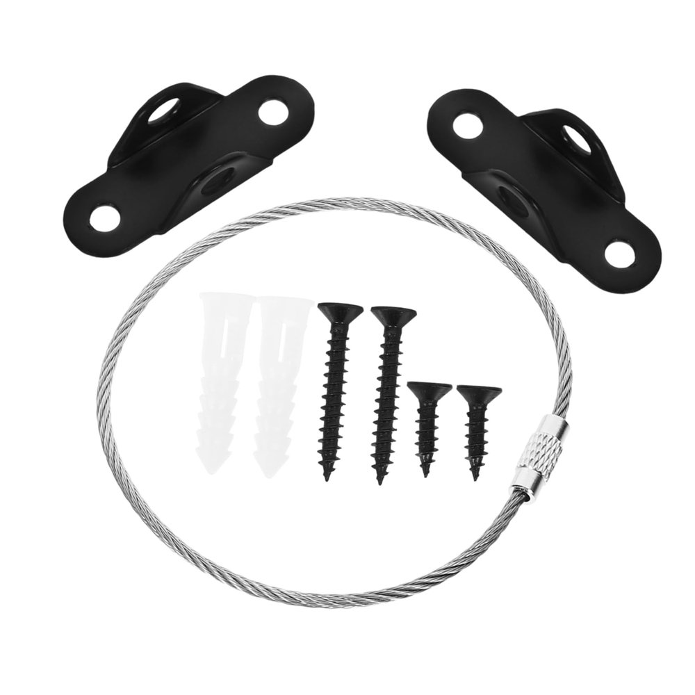 2-Piece Stainless Steel Furniture Anti-Tip Kit, Black, with Hardware