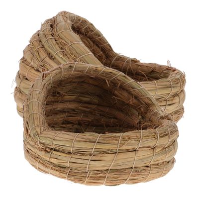 Parliky Woven Straw Chicken Sleeping Houses, 2 Pieces, 14 x 13 x 10.5 cm