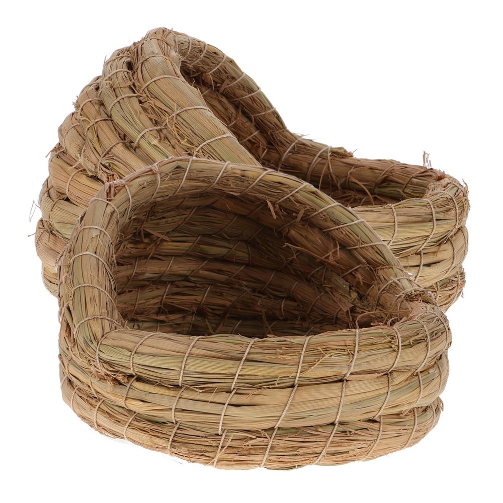 Parliky Woven Straw Chicken Sleeping Houses, 2 Pieces, 14 x 13 x 10.5 cm