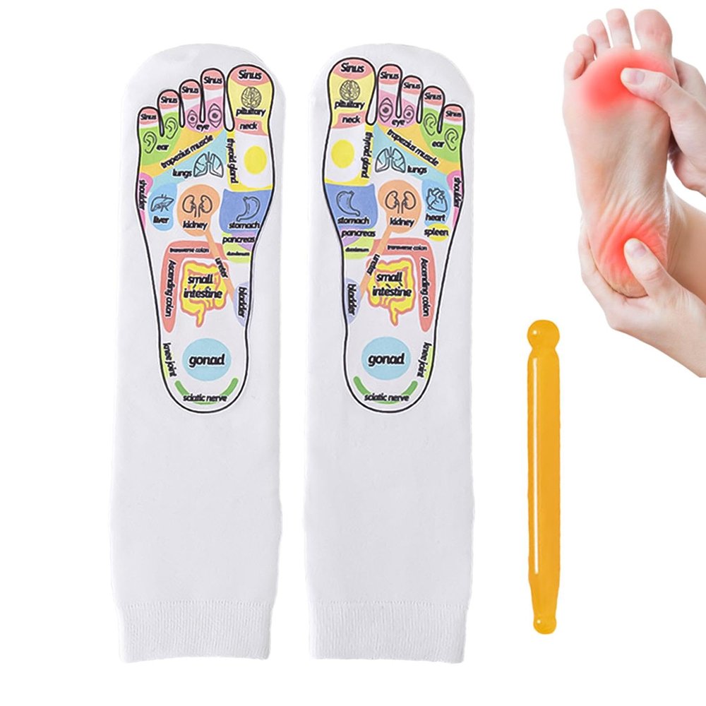 Foot Massage Socks and Tool, Cotton Foot Massage for Stress Relief and Tired Feet