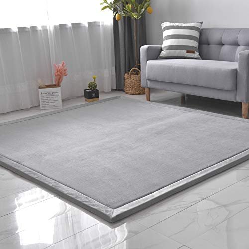 Dmkjdzsw Thick Coral Red Velvet Play Mat, Non-Slip Tatami Rug, 200 × 300 cm