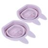 OHPHCALL 2-Piece Foldable Hanging Silicone Rabbit Makeup Brush Cleaner Bowls view 1