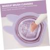 OHPHCALL 2-Piece Foldable Hanging Silicone Rabbit Makeup Brush Cleaner Bowls view 4