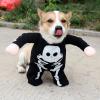 Glowing Funny Spooky Skull Skeleton Dog Costume for Halloween view 2
