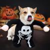 Glowing Funny Spooky Skull Skeleton Dog Costume for Halloween view 3