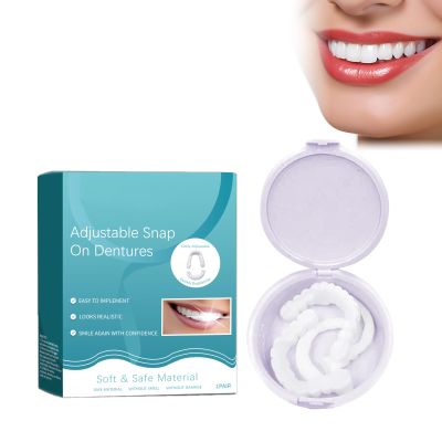 Adjustable Snap-On Dentures, Temporary False Teeth Veneers for Men and Women
