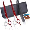 Hair Cutting Shears Set, 7.0 Inches, White and Red, Haircutting, Barber, Bangs and Thinning Shears view 1