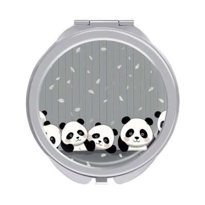 VFMKT Funny Panda Travel Makeup Mirror, Portable Folding Compact Mirror with 1x/2x Magnification