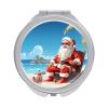 VFMKT Compact Makeup Mirror, Santa at the Beach, Folding Travel Mirror with 1x and 2x Magnification view 1