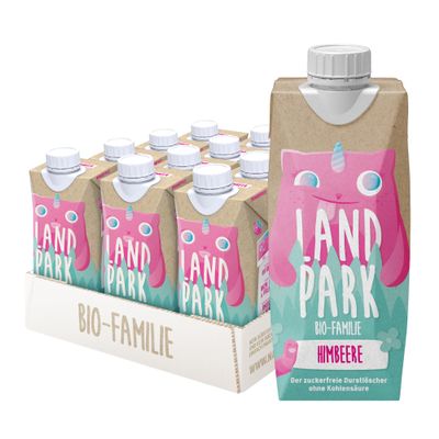 Landpark Organic Family Raspberry, 24 x 0.5 L – Sugar-Free Children's Drink
