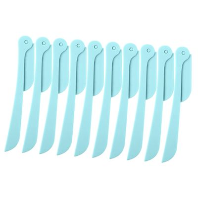 10-Piece Foldable Stainless Steel and ABS Eyebrow Trimmer, Green