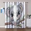 CozyRest 2-Piece Blackout Curtain Set with 3D Cartoon Koala Print, 63 x 28 in view 2