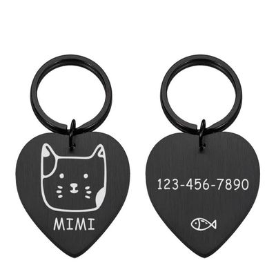 Personalized Pet ID Tag, Black, 34 mm – DZ2894