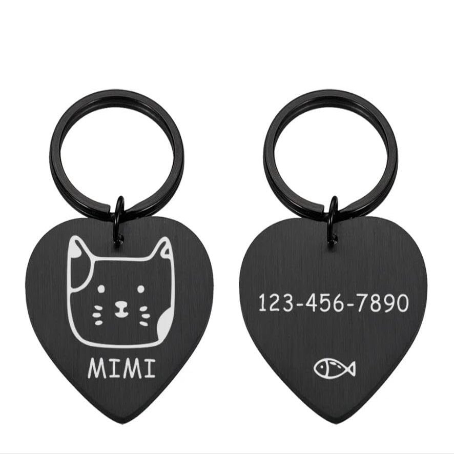Personalized Pet ID Tag, Black, 34 mm – DZ2894