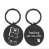 Cute Bread Cat Pattern ID Tag, Collar Plate, Name Tag for Cats, Black, 30 mm view 1