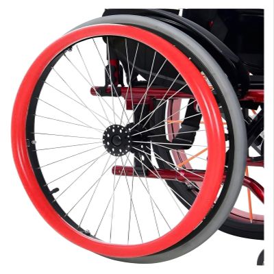 Wheelchair Push Rim Covers, 1 Pair, Non-Slip, Wear-Resistant, Red, 22-Inch