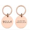 Personalized Pet ID Tag, Mirror-Finish Bone, Rose, 20 mm view 1