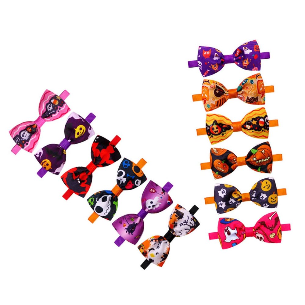 Kisangel 12-Piece Halloween Bow Tie Set for Pets