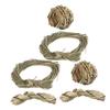 VILLFUL Rabbit Chew Toys, 6-Piece Grass Set in Khaki for Dental Care and Enrichment, Multifunctional Chew Toys for Rabbits, Chinchillas, and Small Rodents view 1