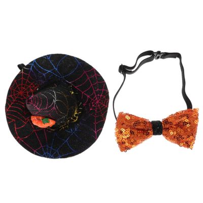 Kisangel Halloween Costume Set with Dog Tie and Wizard Hat for Pets