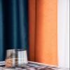 KnSam 2-Piece Navy Blue & Orange Chenille Curtains, Geometric Vintage Pattern, 132 x 244 cm view 1