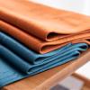 KnSam 2-Piece Navy Blue & Orange Chenille Curtains, Geometric Vintage Pattern, 132 x 244 cm view 3