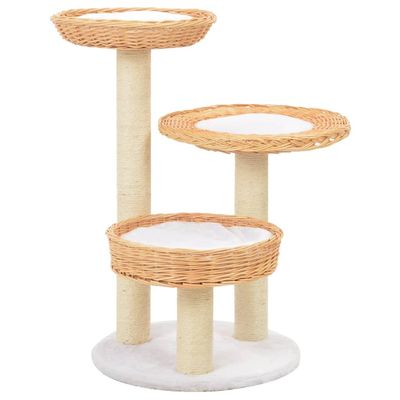 ZEYUAN Cat Scratching Tree with Sisal and Natural Willow Wood - 170724