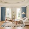 KnSam 2-Piece Blue Floral Patchwork Curtain Set, Opaque, 132 × 229 cm view 2