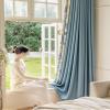 KnSam 2-Piece Blue Floral Patchwork Curtain Set, Opaque, 132 × 229 cm view 3