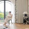 KnSam 2-Piece Set of Milky White Flower Patchwork Curtains for Girls, 96 x 138 cm Each view 3