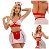 SRZYMJ Women's Sexy Lingerie Set, Lace Babydoll Nightdress with G-String, Open-Front Style, Black/Red, S view 2