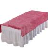 UALXPAO Solid Velvet Beauty Salon SPA Massage Table Fitted Sheet, Pink1, 120 x 200 cm, with Hole view 1