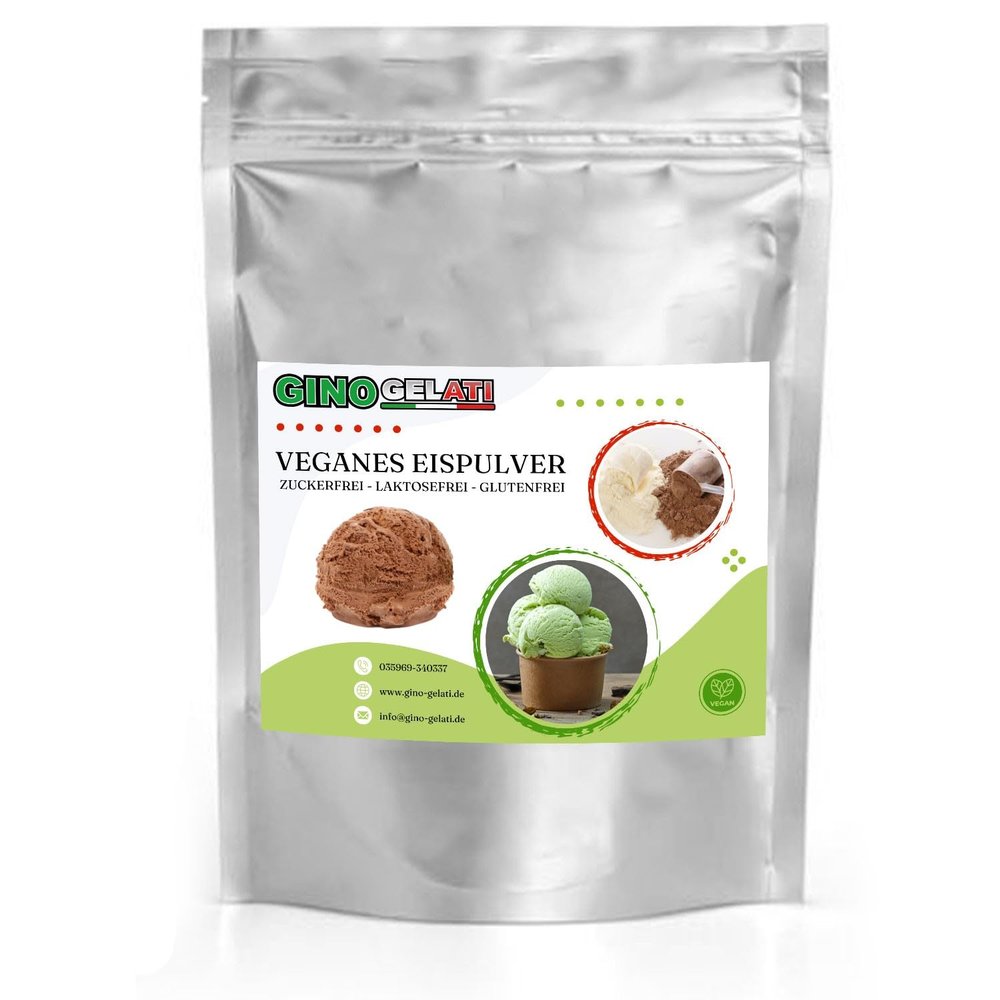 Gino Gelati Chocolate Vegan Ice Cream Powder, Sugar- and Lactose-Free, 333 g