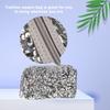 Square Sequin Cosmetic Bag with Zipper for Women, Travel view 2