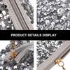 Square Sequin Cosmetic Bag with Zipper for Women, Travel view 4