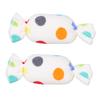 WOONEKY Squeaky Dog Toys, 2-Pack Plush Chew Toys for Puppies, Candy-Shaped, Unstuffed view 1